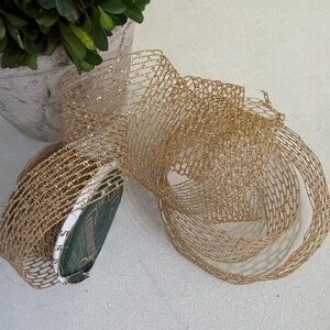 Gold Mesh Ribbon by All the Trimmings 3 yards x 1 1/2” wide